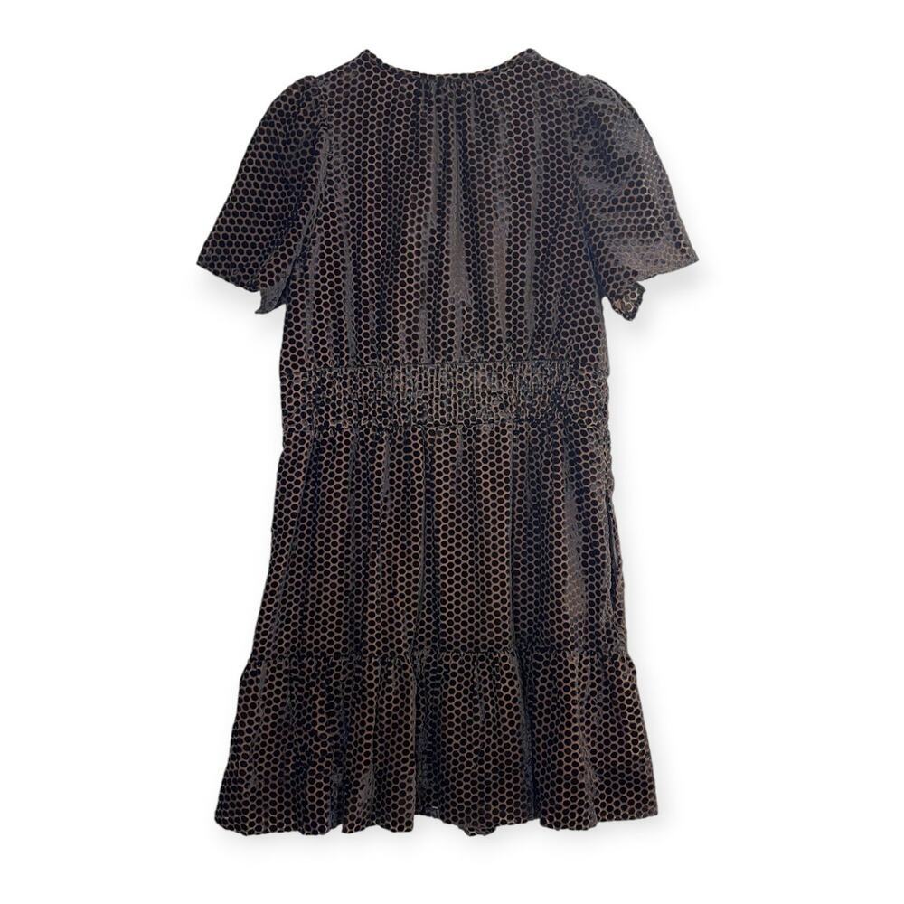 Anthropologie Somerset Velvet Mini Dress Carbon Polka Dot Size Large - Picture 3 of 10